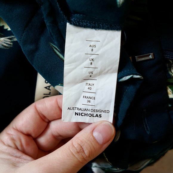 Nicholas Silk Floral Wide Leg Palazzo Pants Size 4 - Picture 10 of 12